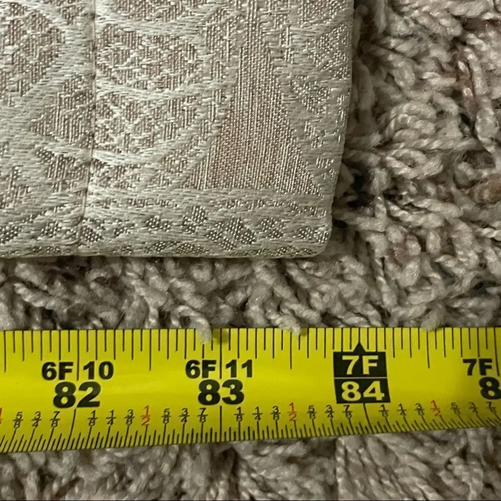 Beige And Cream Curtains Lace Leaf Pattern Design 2 Panels 84”x40”
